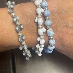 Stretchy duck and pig bracelets